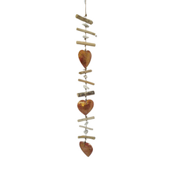 Mobile with red gold hearts 100 cm