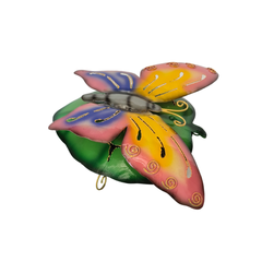 Butterfly Leaf Pink Mosquito coil holder 23 cm