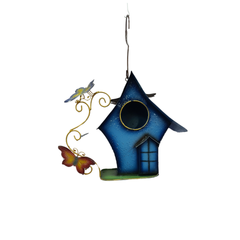 Bird House Blue with bugs 30 cm