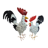 Chicken candle holder set / couple 40 & 25 cm