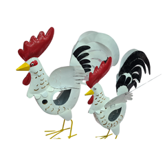Chicken candle holder set / couple 40 & 25 cm