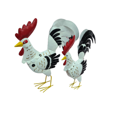 Chicken candle holder set / couple 40 & 25 cm