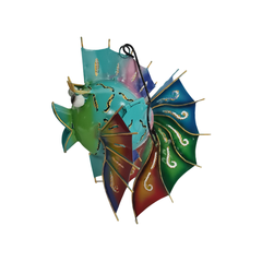 Fish Hanging small Pink Green 20 cm