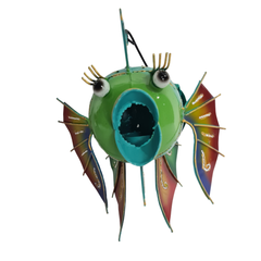 Fish Hanging small Pink Green 20 cm