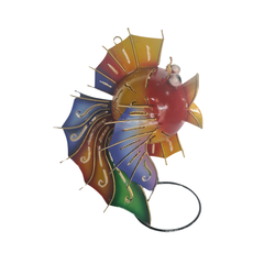 Fish Standing Med Yellow Blue 27 cm