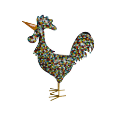 Colourfull candle holder Rooster 65 cm