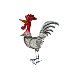 Rooster Candle holder White / Black 55 cm
