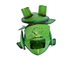 Frog playing double drums 14 cm