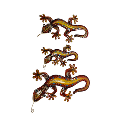 Gecko wall decorations set 3 25, 20, 15 cm