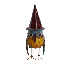 Owl candle holder with pointed hat 20 cm