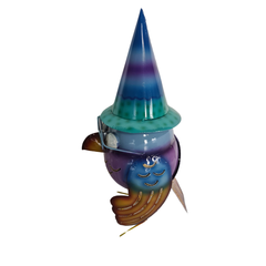 Owl candle holder with pointed hat 15 cm