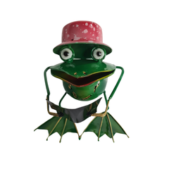 Frog reading a book red hat 11 cm