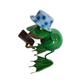 Frog reading a book blue hat 11 cm