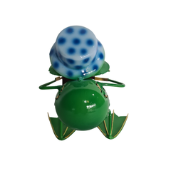 Frog reading a book blue hat 11 cm