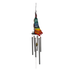 Kakatoa candle holder wind chimes with bird atop 57 cm