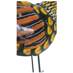 Batik Rooster with layered metal feathers 50 cm