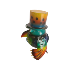 Owl with flat hat candle holder 20 cm