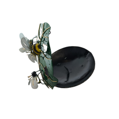 Mosquito coil holder Bees x 3 on leaf 20 cm