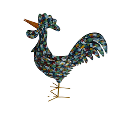 Colourfull candle holder Rooster 40 cm