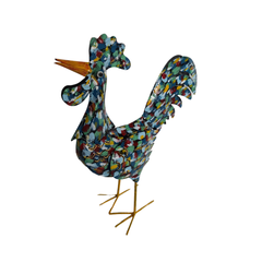 Colourfull candle holder Rooster 40 cm