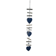 Mobile with blue gold hearts 100 cm