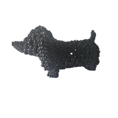 Dog rope animal walking - black 30 cm