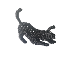 Dog rope animal looking down - black 30 cm