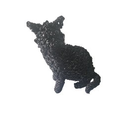 Cat rope animal sitting - black 30 cm