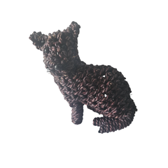 Cat rope animal, sitting - brown 30 cm