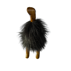 Duck high heels full black hair coat 25 cm