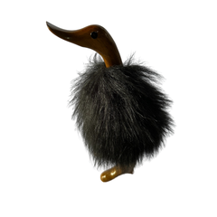 Duck high heels full black hair coat 25 cm