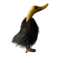 Duck high heels full black hair coat 25 cm