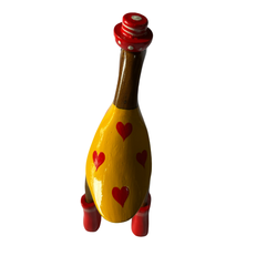 Duck yellow one piece with red heart 25 cm