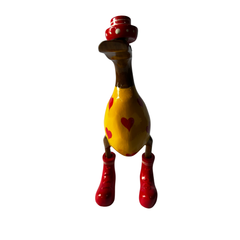Duck yellow one piece with red heart 25 cm