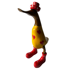 Duck yellow one piece with red heart 25 cm
