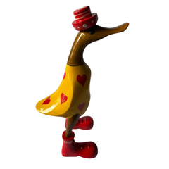 Duck yellow one piece with red heart 25 cm