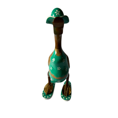 Duck in bikini green with flower patterns 25 cm