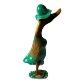 Duck in bikini green with flower patterns 25 cm