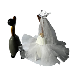 Wedding ducks grey suit white dress 30 cm