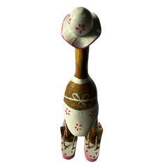 Duck in bikini with flower patterns and flipflops 25 cm