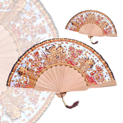 Hand Fan Wayang white - a theatrical performance 25 cm