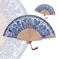 Hand Fan Wayang Black - a theatrical performance 25 cm