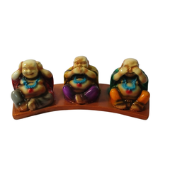 Budhas set of 3 in resin see no evil 5 cm high
