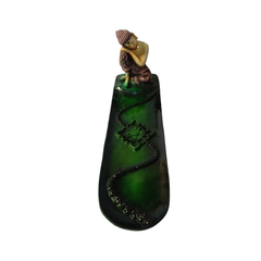 Incense stick holder green in resin 27 cm long