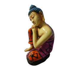 Budha comtemplating blue in resin 20 cm high