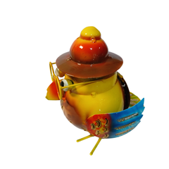 Owl tea light holder in yellow 13 cm high