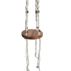 Macrame hanging plant holder 60 cm drop 15 cm tray