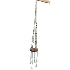 Macrame hanging plant holder 60 cm drop 15 cm tray