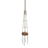 Macrame hanging plant holder 80 cm drop 20 cm tray