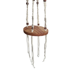 Macrame hanging plant holder 80 cm drop 20 cm tray